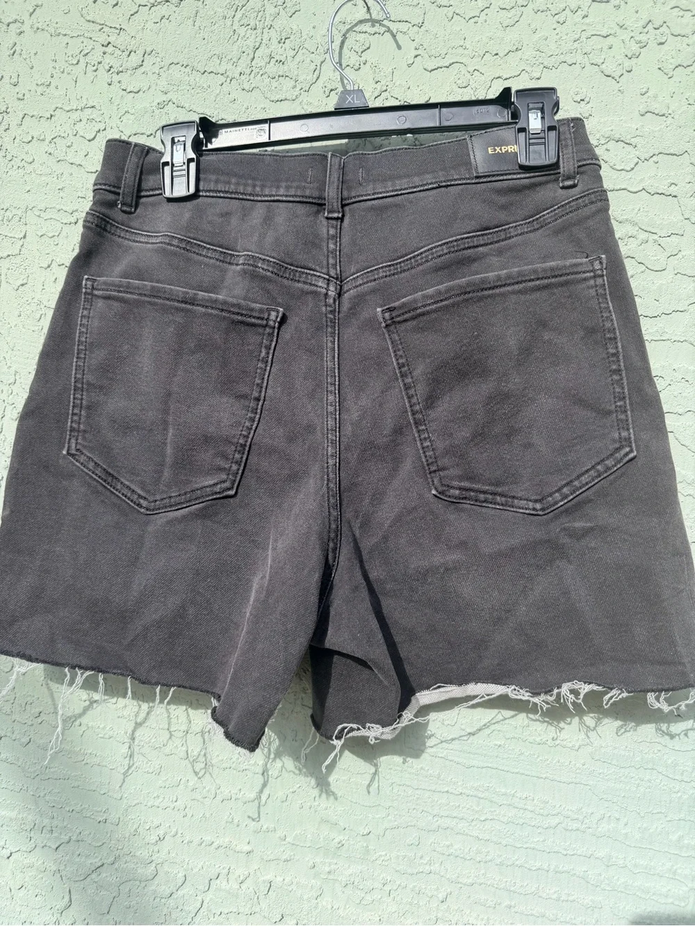 Express High-Rise Denim Shorts - Black